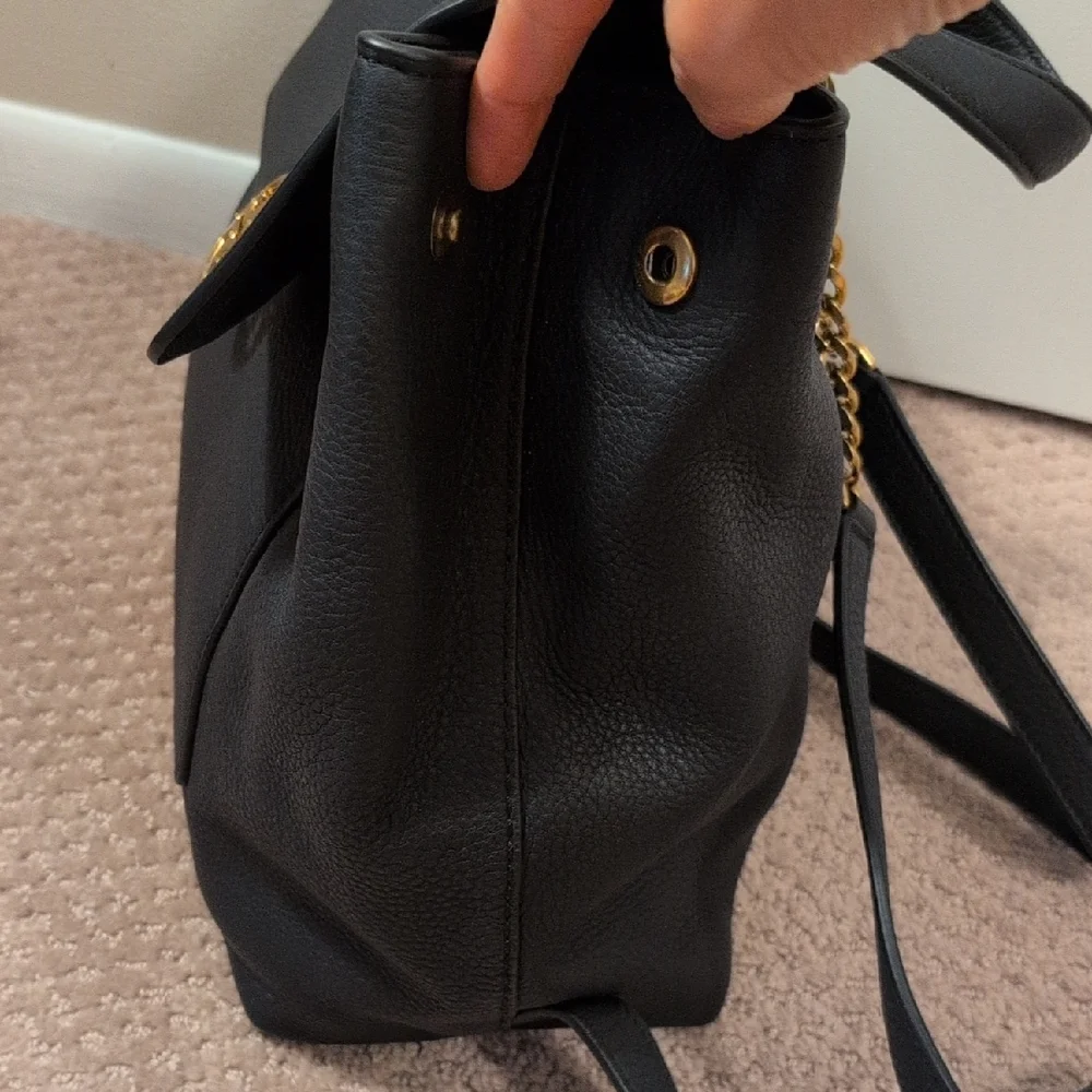 Tory Burch Black Mini Chelsea Backpack with Gold Accent EUC